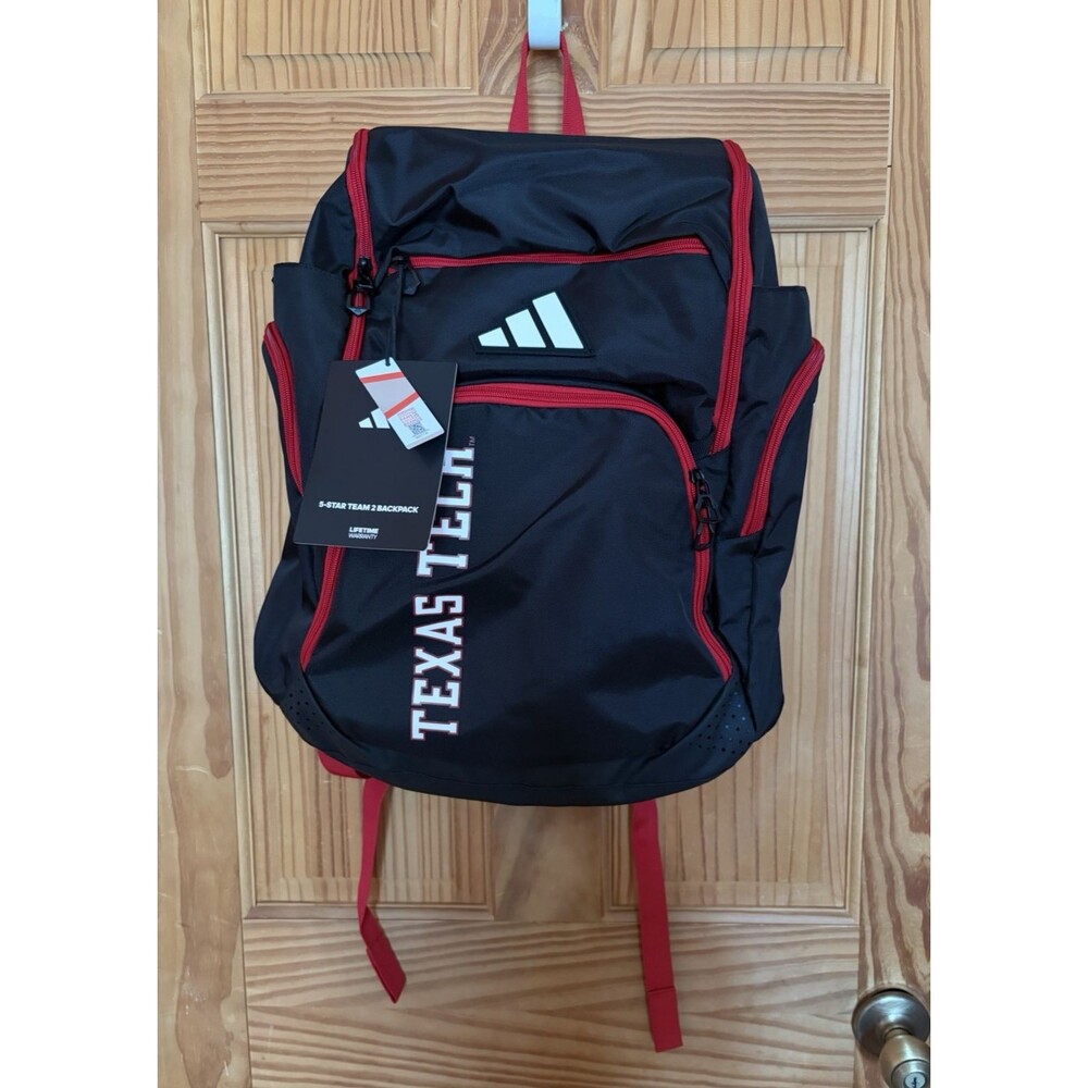 Adidas Texas Tech Red Raiders TEAM ISSUED 5 Star Team 2 Backpack Black/Red